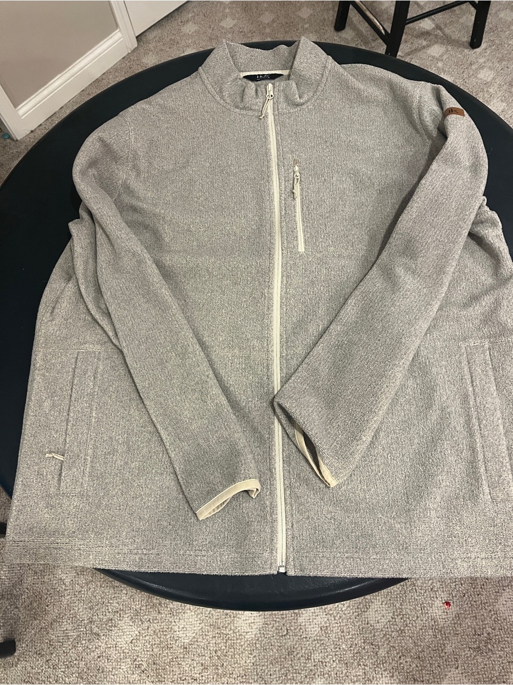 Huk Men's Heather Tan Full-Zip Sweater Jacket